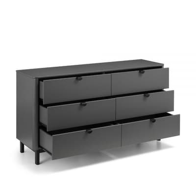 Chloe Grey Wooden 6 Drawer Chest