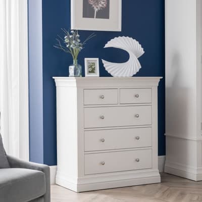 Clermont Surf White Wooden 3+2 Drawer Chest