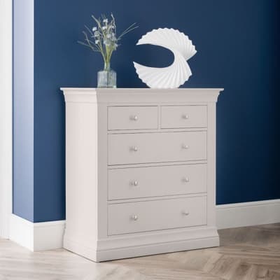 Clermont Light Grey Wooden 3+2 Drawer Chest