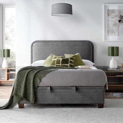 Clifton Dark Grey Velvet Ottoman Bed Clifton Dark Grey Velvet Ottoman Bed