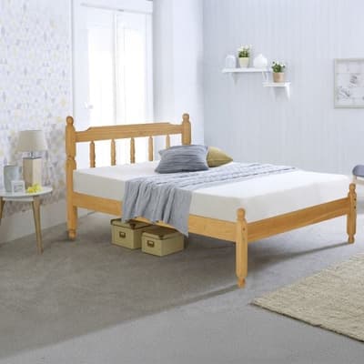 Colonial Waxed Pine Wooden Bed