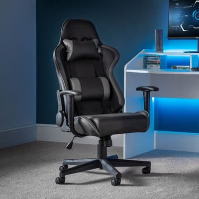 Comet Grey Leather Gaming Chair