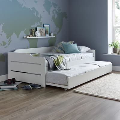 Copella White Wooden Day Bed with Guest Bed Trundle