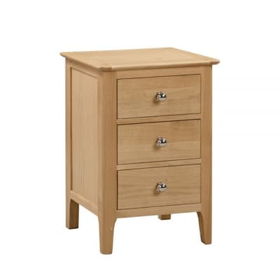 Cotswold Oak 3 Drawer Bedside Table