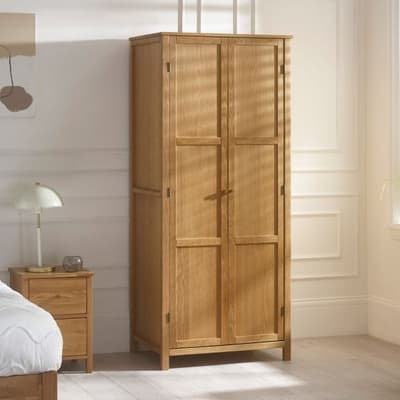Coxmoor Oak 2 Door Wooden Wardrobe