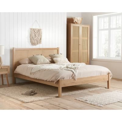 Croxley Oak Wooden Rattan Bed