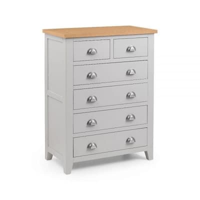 Richmond Grey and Oak 4+2 Drawer Wooden Chest