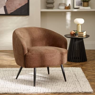 Dahlia Brown Fabric Accent Chair