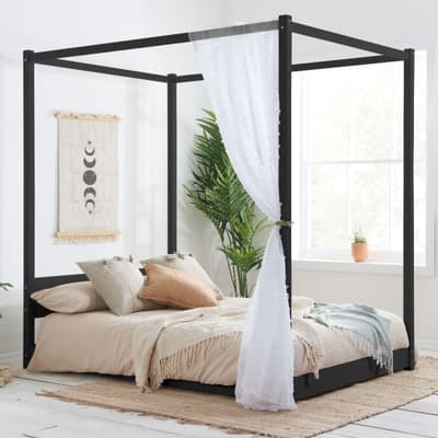 Darwin Black Wooden Poster Bed Frame