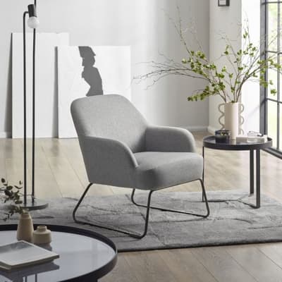 Davos Grey Fabric Accent Chair