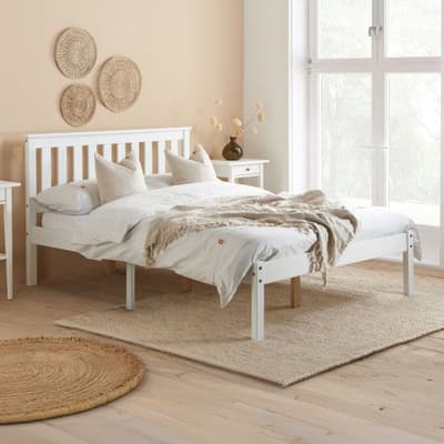 Denver White Solid Pine Wooden Bed