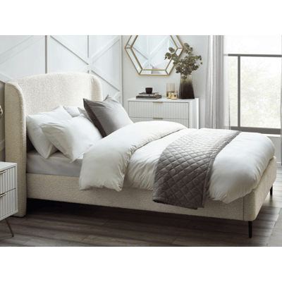 Eden Ivory Boucle Fabric Bed