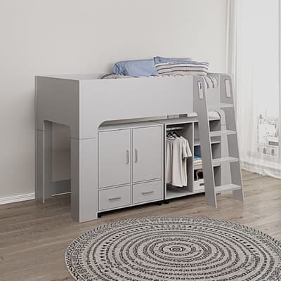 Eden Grey Wooden Storage Mid Sleeper Bed