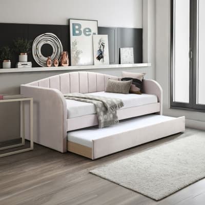Fabulous Pink Fabric Day Bed with Guest Bed Trundle