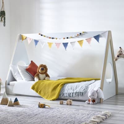 Festival Pale Wood and White Wooden Kids Tent Bed