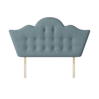 Florence Buttoned Duck Egg Blue Fabric Headboard