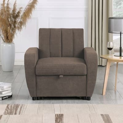 Gibson Brown Fabric Chair Sofa Bed