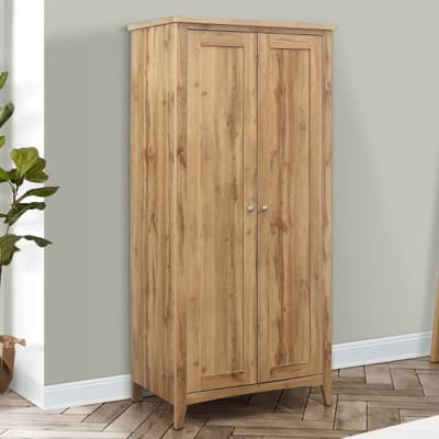 Hampstead Oak Wooden 2 Door Wardrobe