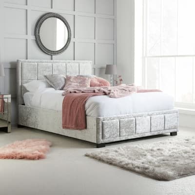 Hannover Steel Velvet Fabric Bed