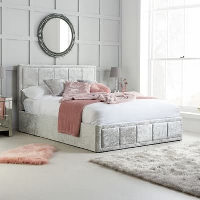 Hannover Steel Velvet Fabric Ottoman Storage Bed