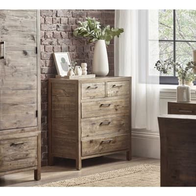 Heritage Pine Wooden 3+2 Drawer Chest