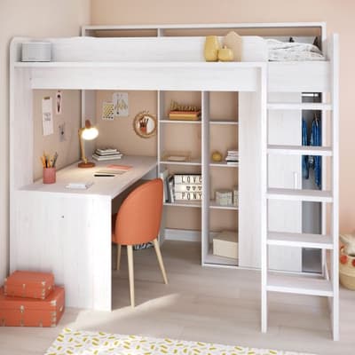 Higher White Wooden High Sleeper