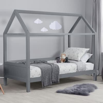 Home Grey Wooden Treehouse Bed