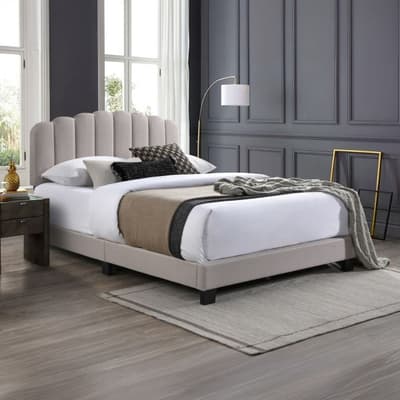 Hope Pebble Grey Fabric Bed