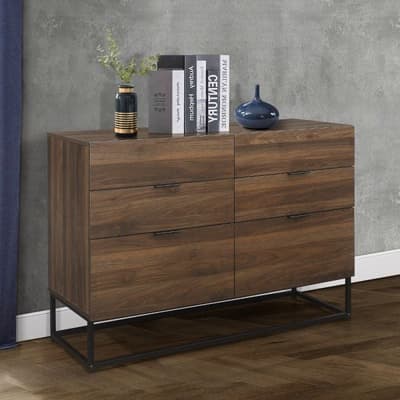 Houston Walnut Wooden 6 Drawer Chest