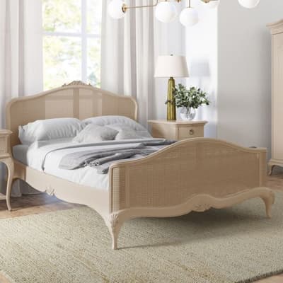 Willis and Gambier Ivory Wooden Rattan Bed Frame