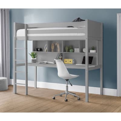 Titan Dove Grey Wooden High Sleeper