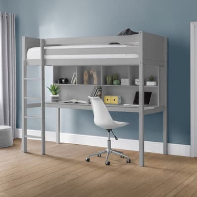 Titan Dove Grey Wooden High Sleeper