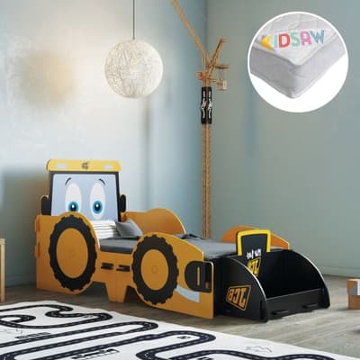 JCB Yellow Toddler Bed with Kids Pocket Sprung Mattress Included JCB Yellow Toddler Bed with Kids Pocket Sprung Mattress Included