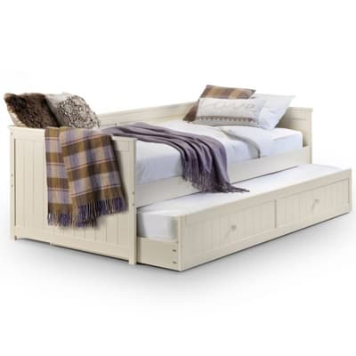 Jessica Stone White Wooden Guest Bed and Trundle - 3ft Single