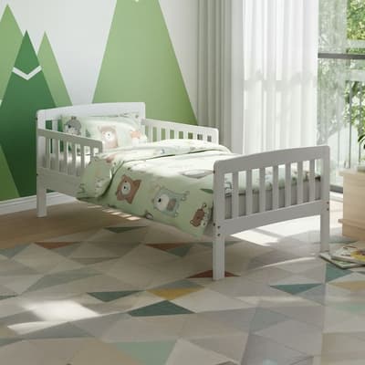 Jinsen White Wooden Shorty Toddler Bed