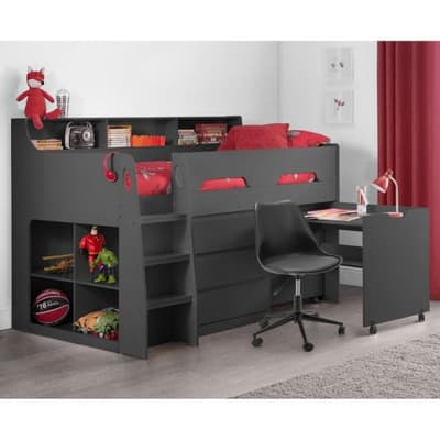 Jupiter Anthracite Wooden Mid Sleeper Cabin Bed
