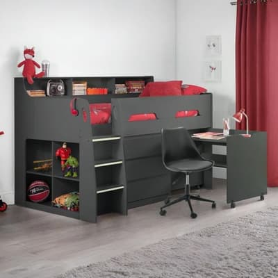 Jupiter Anthracite Wooden Mid Sleeper Cabin Bed