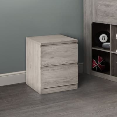 Jupiter Grey Oak 2 Drawer Bedside Table