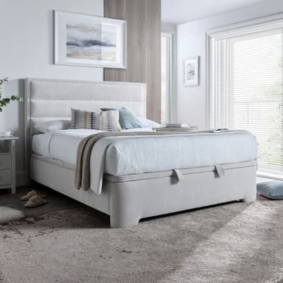 Kirkby Clay Fabric Ottoman Storage Bed