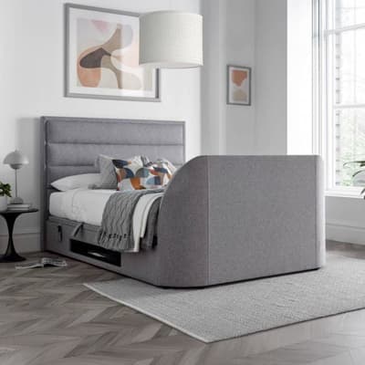 Kirkley Light Grey Fabric Ottoman TV Bed