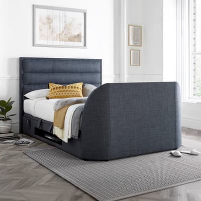 Kirkley Slate Grey Fabric Ottoman TV Bed