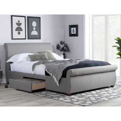 Lancaster Grey Fabric 2 Drawer Storage Bed