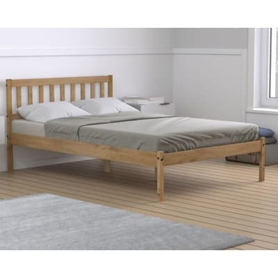 Lisbon Waxed Pine Wooden Bed