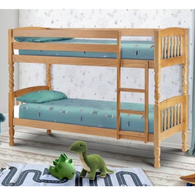 Lincoln Antique Solid Pine Wooden Bunk Bed
