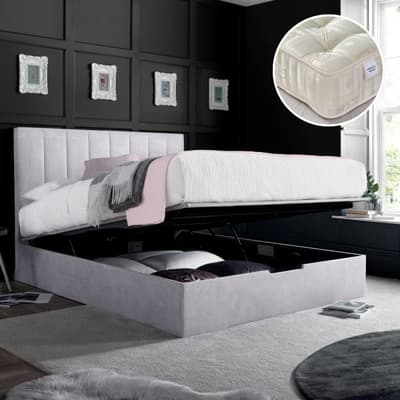 Lincoln Connect Silver Ottoman Bed with Majestic Mattress Included Lincoln Connect Silver Ottoman Bed with Majestic Mattress Included