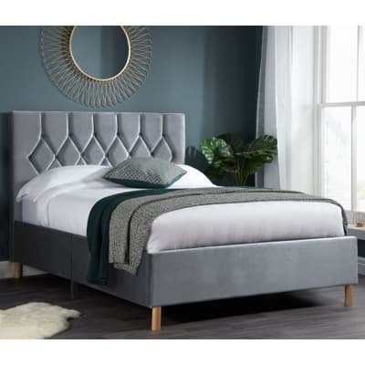 Loxley Grey Velvet Bed