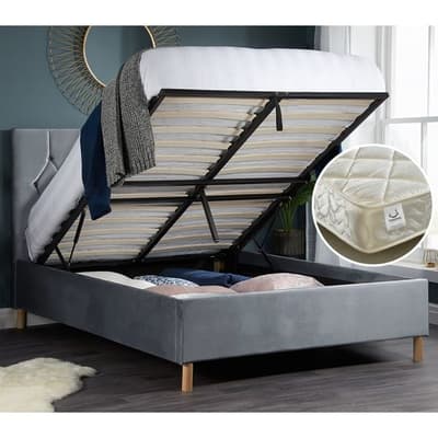 Loxley Grey Ottoman Bed with Eclipse Pocket Mattress Included