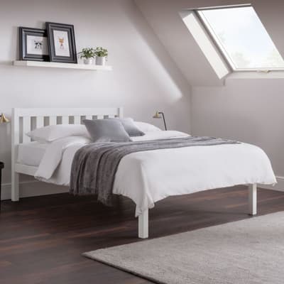 Luna White Wooden Bed Frame