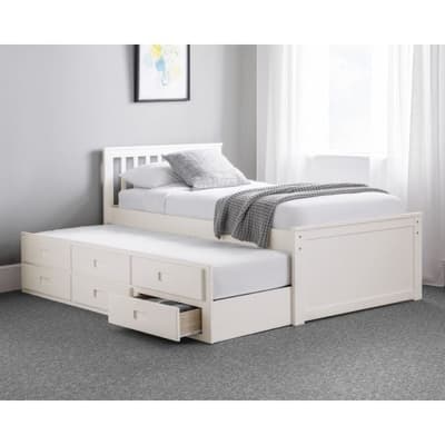 Maisie Captains Off White Wooden Guest Bed