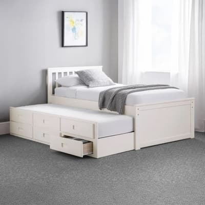 Maisie Captains Off White Wooden Guest Bed